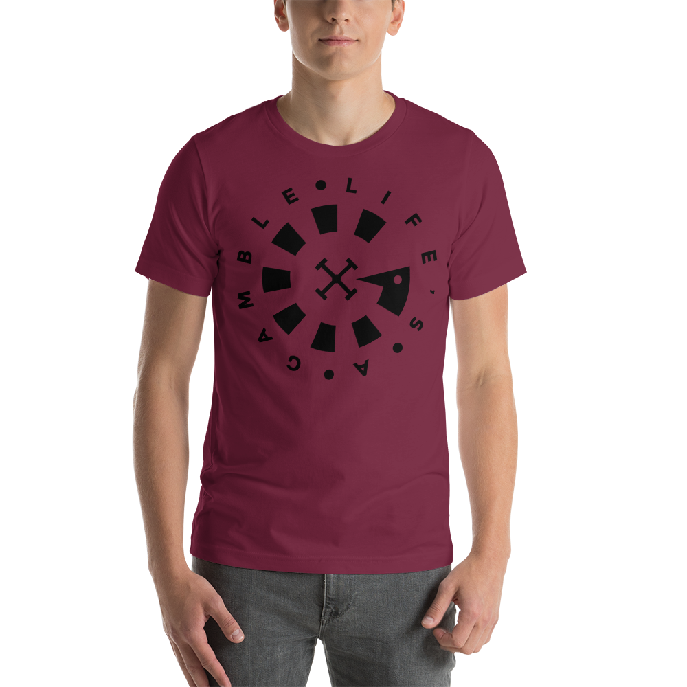 LAG Life's A Gamble Circle Black T-Shirt