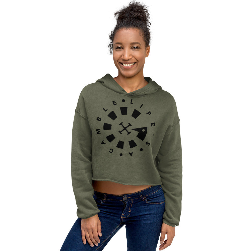 LAG Life's A Gamble Circle Black Crop Top Women's Hoodie