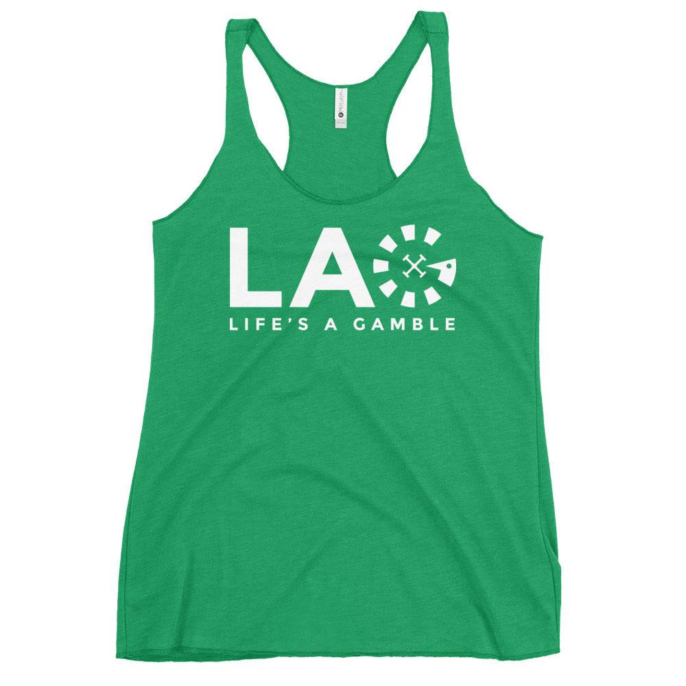 LAG Life's A Gamble White Women's Racerback Tank