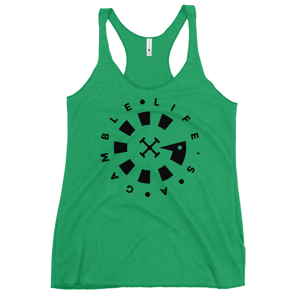 LAG Life's A Gamble Circle Black Women's Racerback Tank