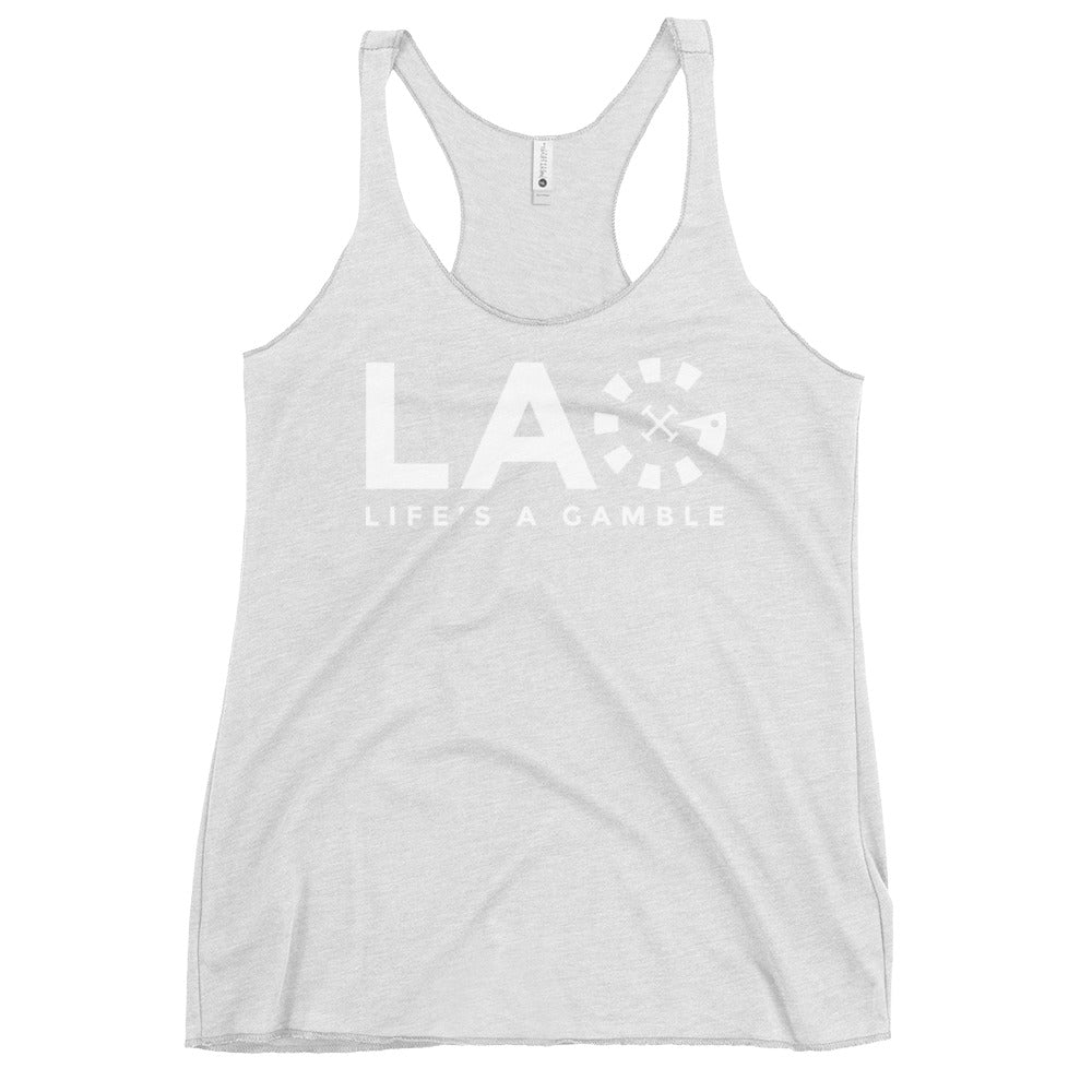 LAG Life's A Gamble White Women's Racerback Tank