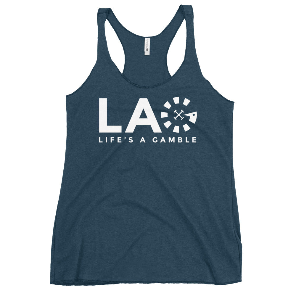 LAG Life's A Gamble White Women's Racerback Tank