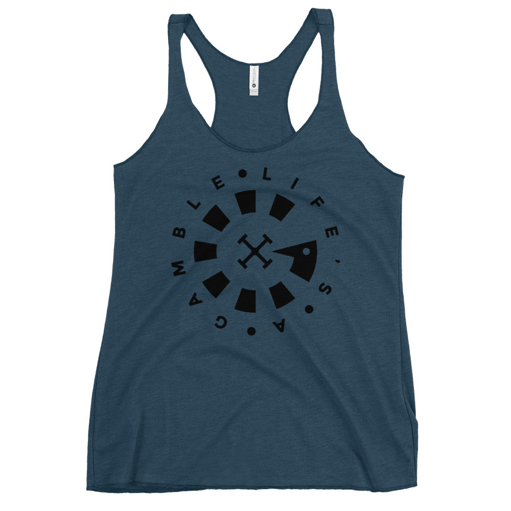 LAG Life's A Gamble Circle Black Women's Racerback Tank