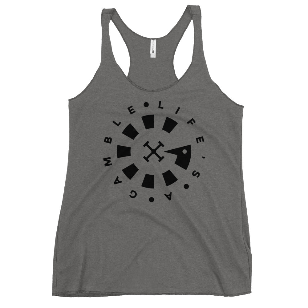 LAG Life's A Gamble Circle Black Women's Racerback Tank