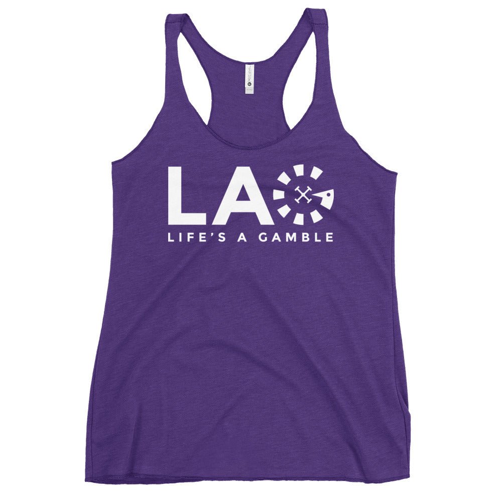 LAG Life's A Gamble White Women's Racerback Tank
