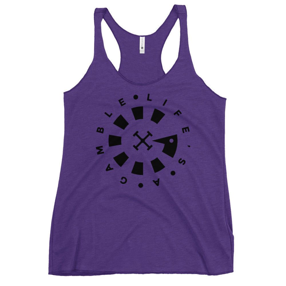 LAG Life's A Gamble Circle Black Women's Racerback Tank