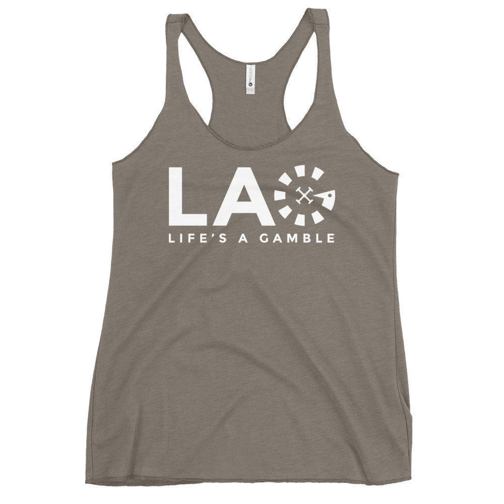 LAG Life's A Gamble White Women's Racerback Tank