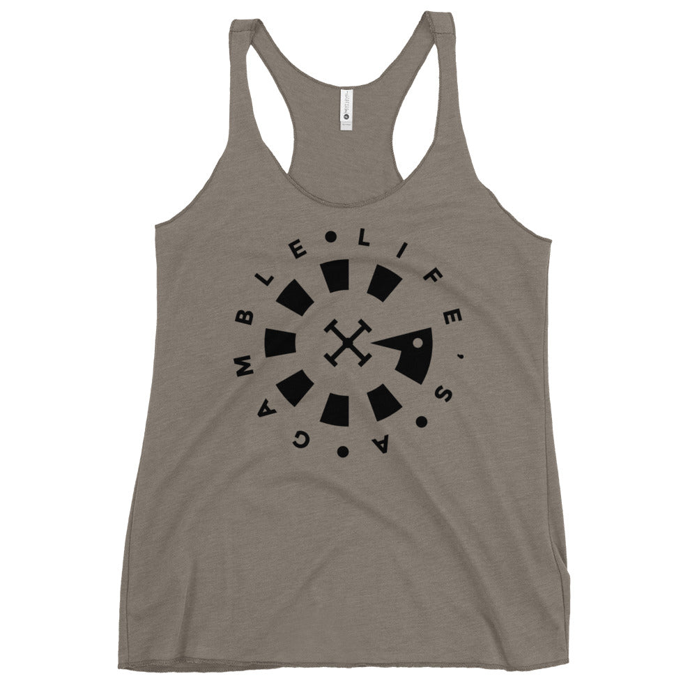 LAG Life's A Gamble Circle Black Women's Racerback Tank