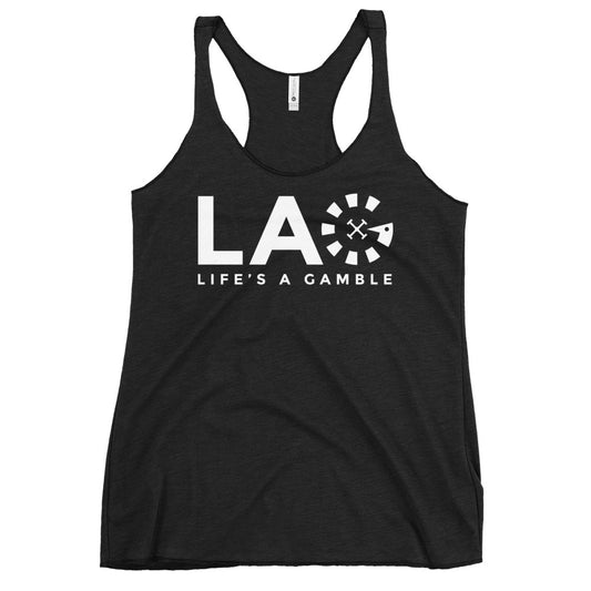 LAG Life's A Gamble White Women's Racerback Tank