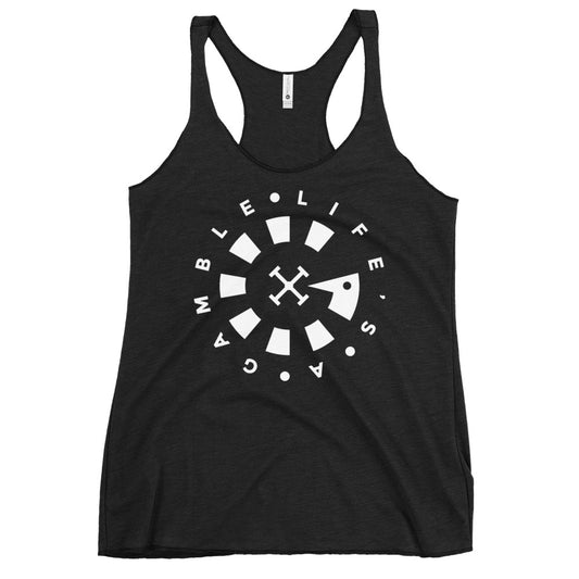 LAG Life's A Gamble Circle White Women's Racerback Tank