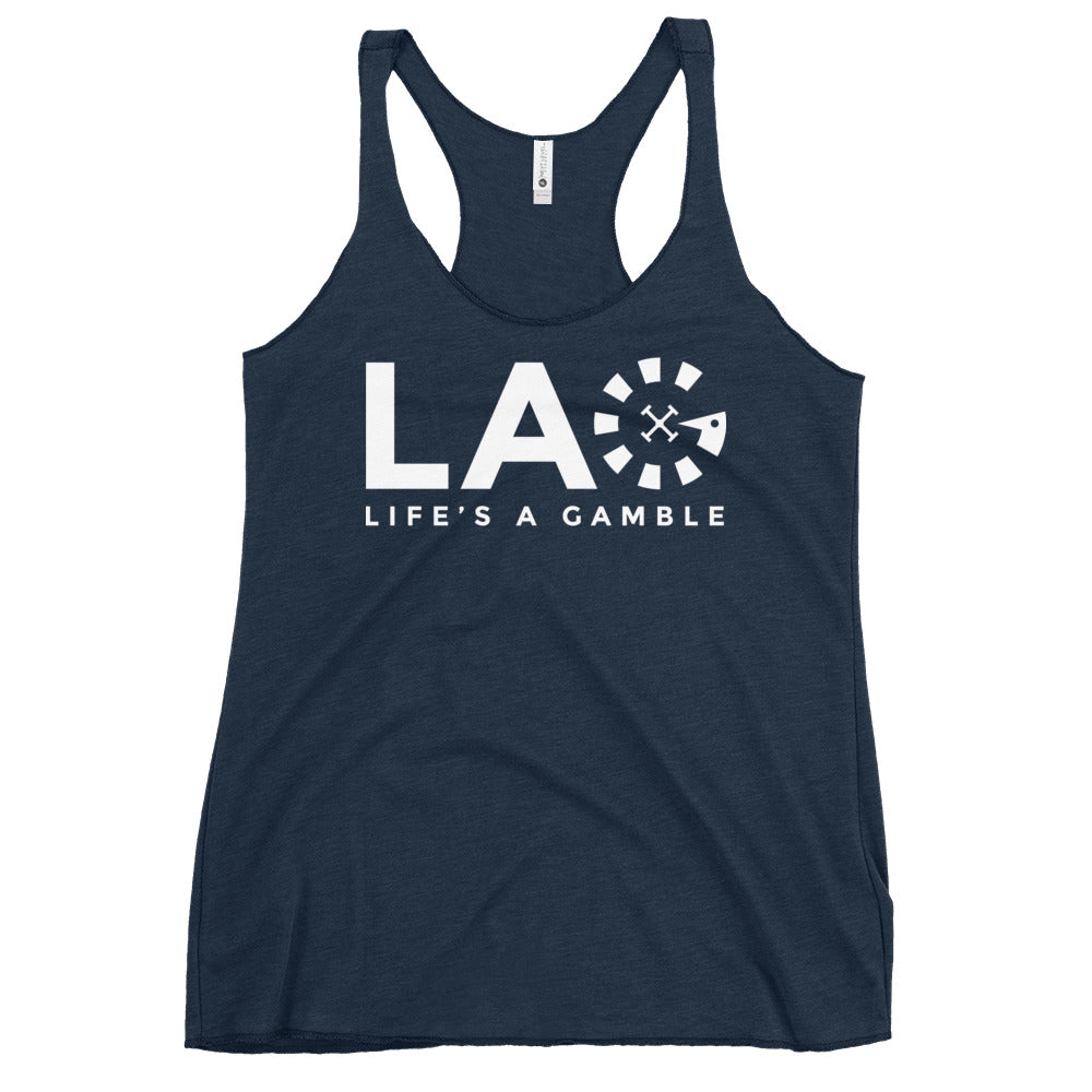 LAG Life's A Gamble White Women's Racerback Tank
