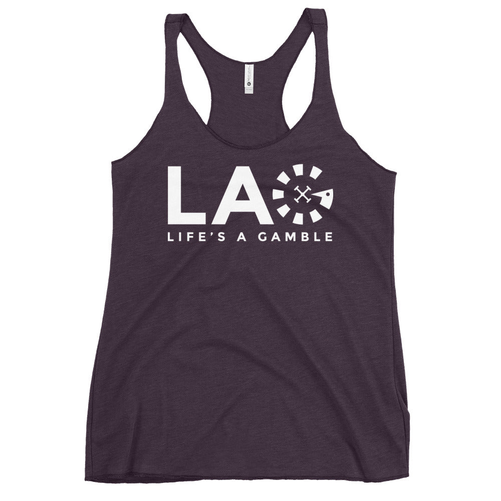 LAG Life's A Gamble White Women's Racerback Tank