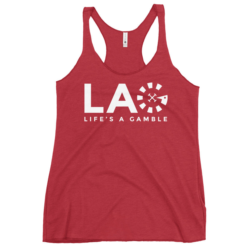LAG Life's A Gamble White Women's Racerback Tank