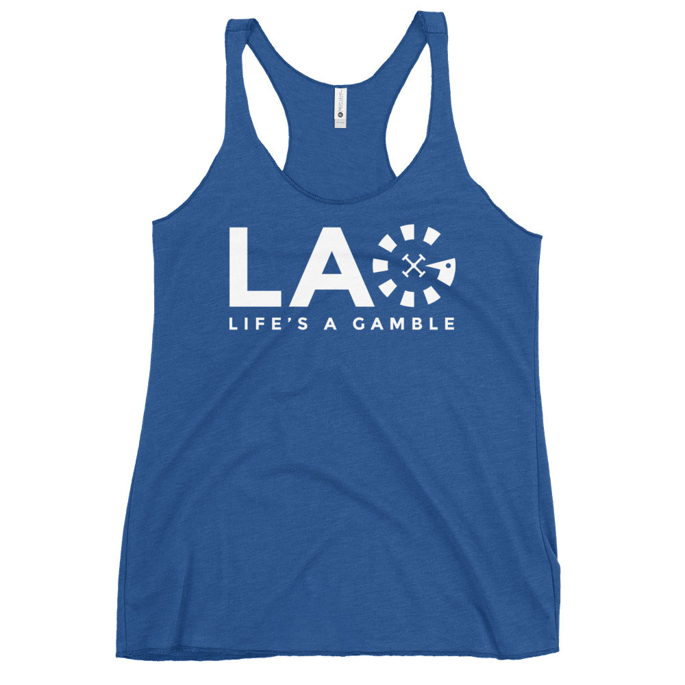 LAG Life's A Gamble White Women's Racerback Tank