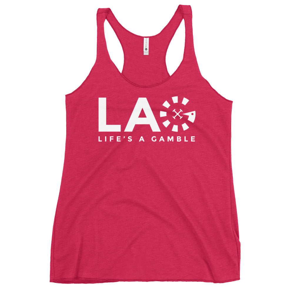 LAG Life's A Gamble White Women's Racerback Tank