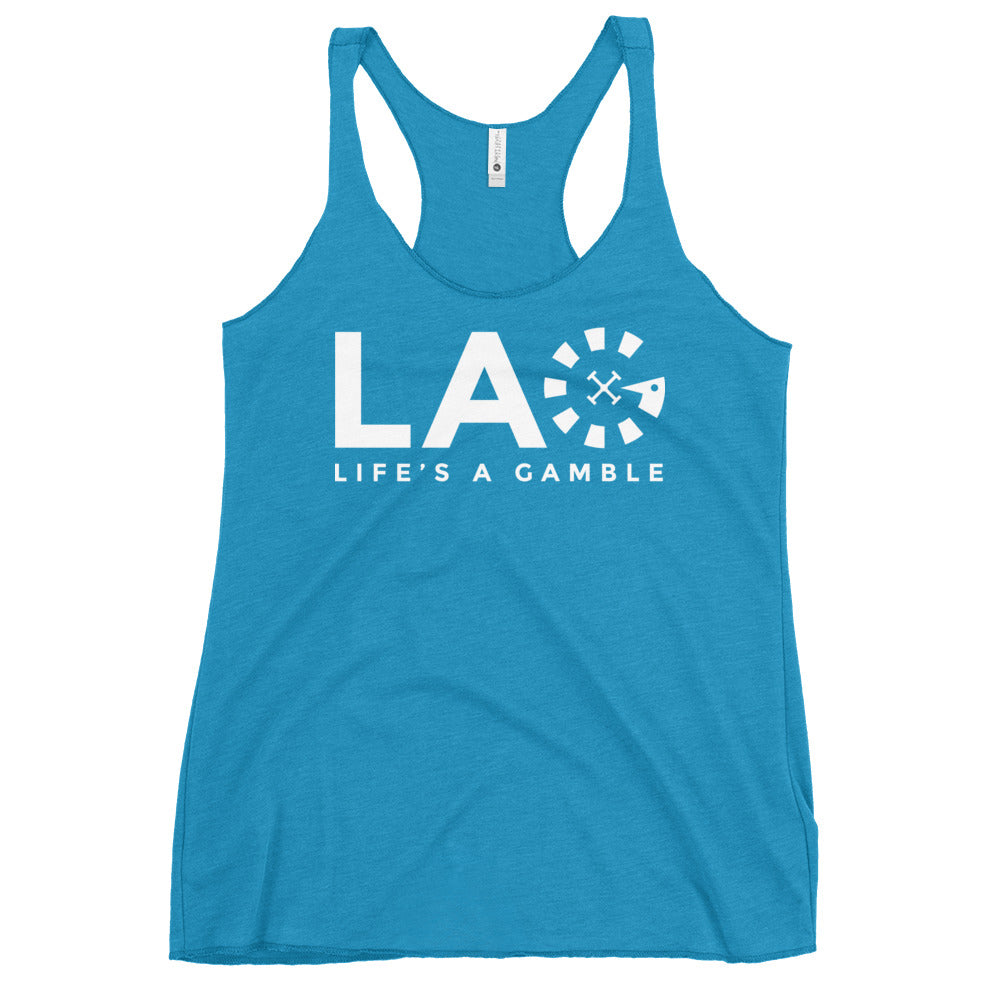 LAG Life's A Gamble White Women's Racerback Tank