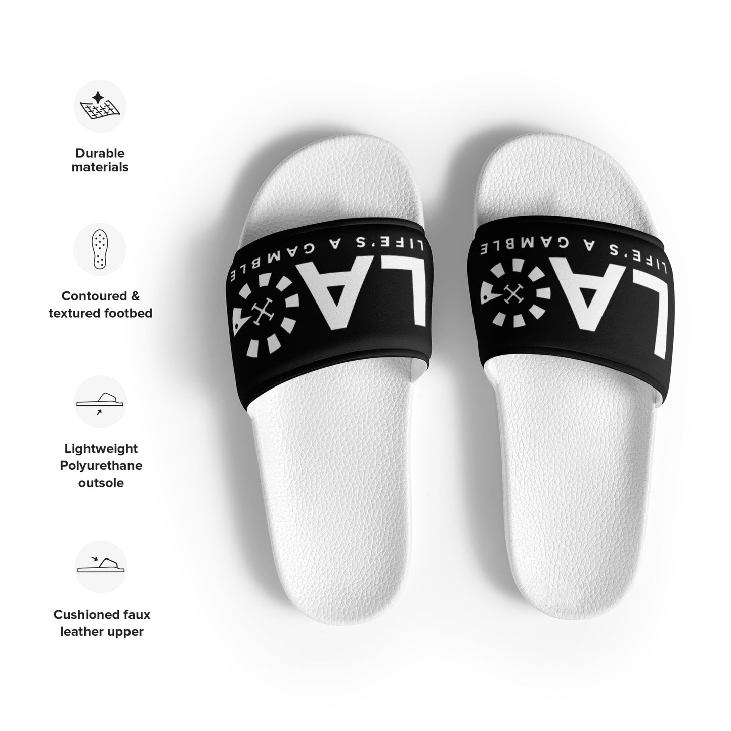 LAG Life's A Gamble White Women's slides